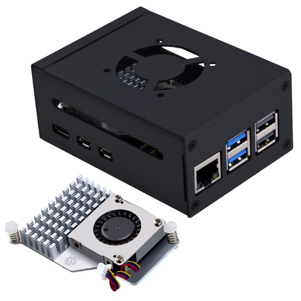 GeeekPi Metal Case with Official Raspberry Pi 5 Active Cooler,