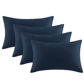 Tifschlaf Pillow Cases 4 Pack - Navy Blue Pillowcases Pack of 4, 100% Brushed Microfiber Standard Pillow Covers With Envelope Closure, 50x75 cm