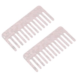 VOCOSTE 2 Pcs Hair Comb Wide Tooth, Anti-Static, for Thick, Curly Hair, Hair Care, Detangling Comb, for Wet and Dry, 2.5mm Thick Pink
