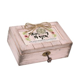 Cottage Garden Thinking of You Blush Pink Locket Petite Music Box Plays How Great Thou Art