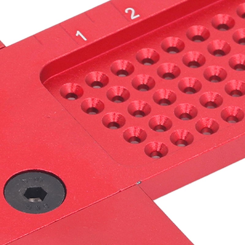 Woodworking Scriber T Square Ruler 100mm Aluminum Alloy Hole Positioning