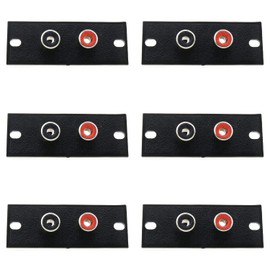 LUORNG 6pcs 2 Way RCA Terminal Wall Panel Plate Input Phono Chassis Socket AV Audio Connector, Black