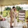 OurWarm Wedding Seating Chart with Easel Display Stand, Rustic Seating