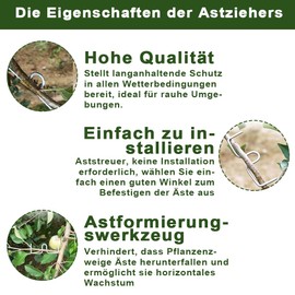 Tyafzzn 20 Pieces Branch Separators, Branch Bender for Fruit Trees, M Shaped Branch Spreader, Branch Clips for Fruit Trees, Branch Spreader, Branch Bending Tool for Shaping Fruit Tree Branches