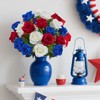 Serwalin 𝟯𝟬𝗣𝗖𝗦 Red White Blue Fake Artificial Roses, Fake Silk