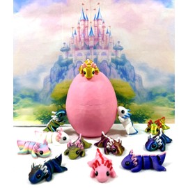 12 pcs Mini Axolotl with Egg, 3D Printed Articulated Fidget Mini Axolotl, Colorful Axolotl Fidget Toy Fidget Toys for Autism/ADHD MASET123-PE