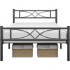 Yaheetech 2PCS Simple Metal Bed Frame with Curved Design Headboard