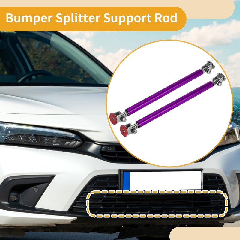Partuto 2pcs 15cm/5.91in Car Splitter Support Rods Adjustable Front Rear
