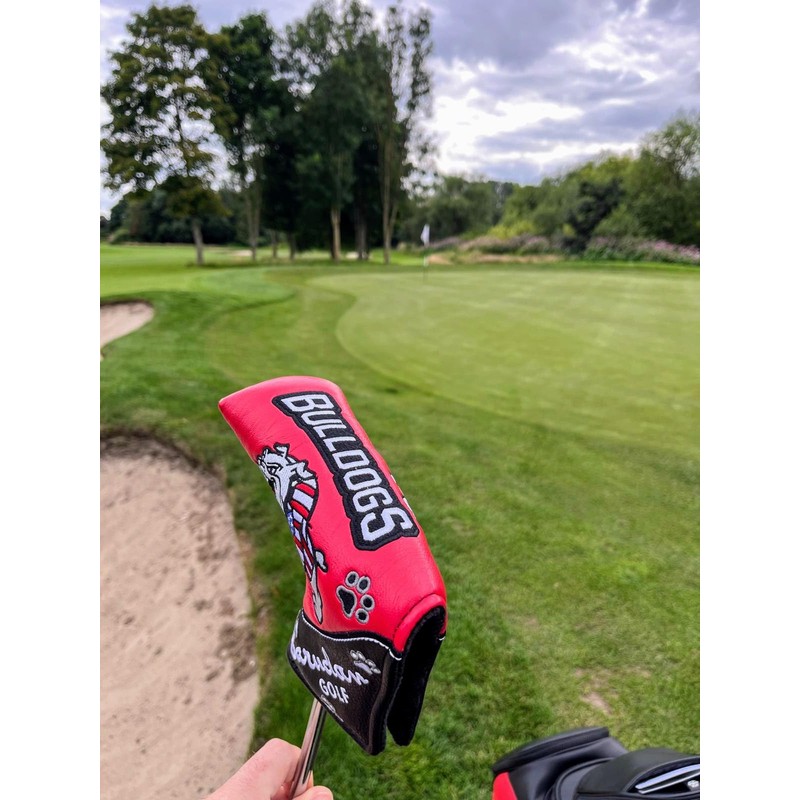 Bulldogs Golf Blade Putter Cover Red & Black With Magnetic