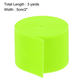 MECCANIXITY Cintas Elásticas para Coser de Doble Cara 5cm(2") 3 Yardas/8 Pies Amarillo Brillante Banda Elástica de Punto de Alta Elasticidad para Pelucas, Cinturones, Pantalones