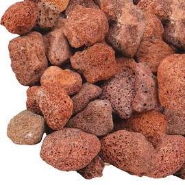 GasSaf 10 Pounds Red Lava Rocks for Fire Pit, Gas Fireplace, Gas Fire Tables, Gas Log Set, Fire Bowls, Decorative Landscaping Rocks for Indoor and Outdoor (2.75-5 Inch)