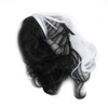 Black White Wig with Bangs Adjustable Breathable Net Synthetic Short