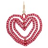 Betsey Johnson Womens Pavé Heart Drop Earrings