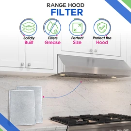 Bagean Stove Hood Vent Filter 11.81"x17.32" BPS1FA36 Compatible with Broan Range Hood Filter Replacement - Fit's Allure Range Overhead Aluminum Screen - Blocks Grease & Filters Over Oven Air (2-Pack)