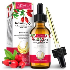 Rosehip Oil Face Rosehip Oil, 60 ml Rosehip Oil Anti-Wrinkle Face Oil with Vitamin A C for Skin Care, Cold Pressed Rose Hip Carrier Oil for Hair, Body, Scars, Face and Scalp - 2.02 oz