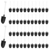 AUEAR 100 Pack Mini Shovel Shape Spoons Black Plastic Disposable