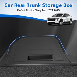 Karltys Rear Trunk Storage Box for Chevy Trax 2024 2025 Accessories, Trax TPE Side Trunk Storage Bin with ABS Lid Rear Corner Trunk Organizer Waterproof Interior Accessories