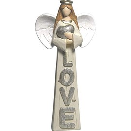 Holy Land Market Resin Love Angel - Decorated with Stars (8 Inches, Love)