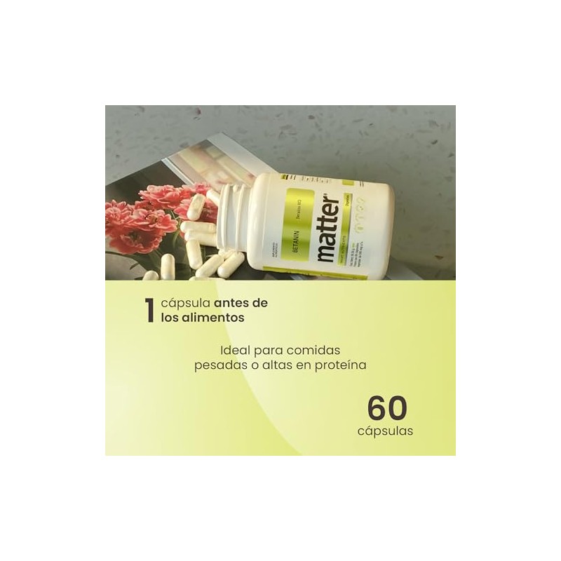 Matter Betanin Suplemento Betaína Hcl 500 Apoya Digestión Óptima Bienestar