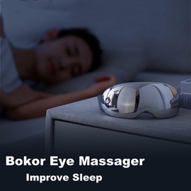 BOKOR Eye Massager with Heat - FSA/HSA Approved Eye Massager, Accupressure Massage with Vibration, Heated Eye Mask for Migraines, Dark Circles, Eye Strain, Dry Eyes & Improve Sleep - Birthday Gift