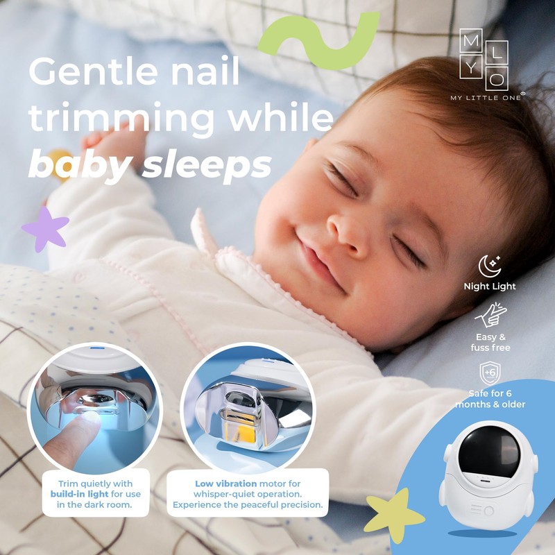 MyLO Electric Baby Nail Clipper Trimmer for 6mo+, Automatic Baby