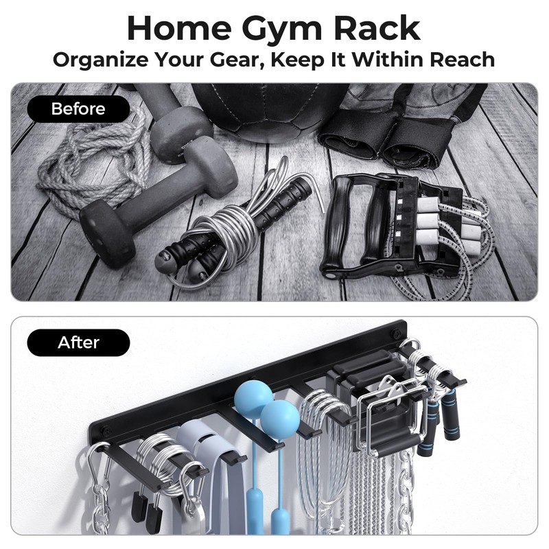 Home Gym Equipment Storage Rack Wall Mount,Cable Attachments,Lifting Belts