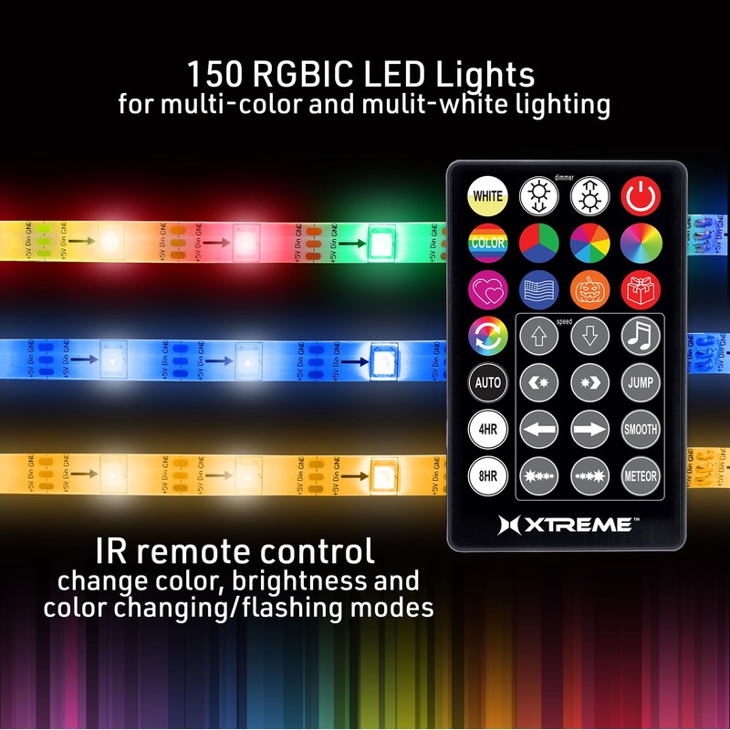 Xtreme Lit 16.4ft RGB Flow Multi-Color Indoor LED Light Strip,