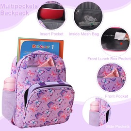 RHCPFOVR Girls Backpack for Elementary School, Backpack for Girls 5-8, Lightweight Kids Backpacks