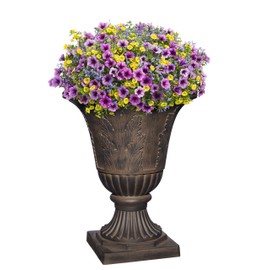 Classic Home & Garden Exquisite Oakmont Resin Urn Planter - Timeless Plant Urn for Floral Displays (21" Onyx)