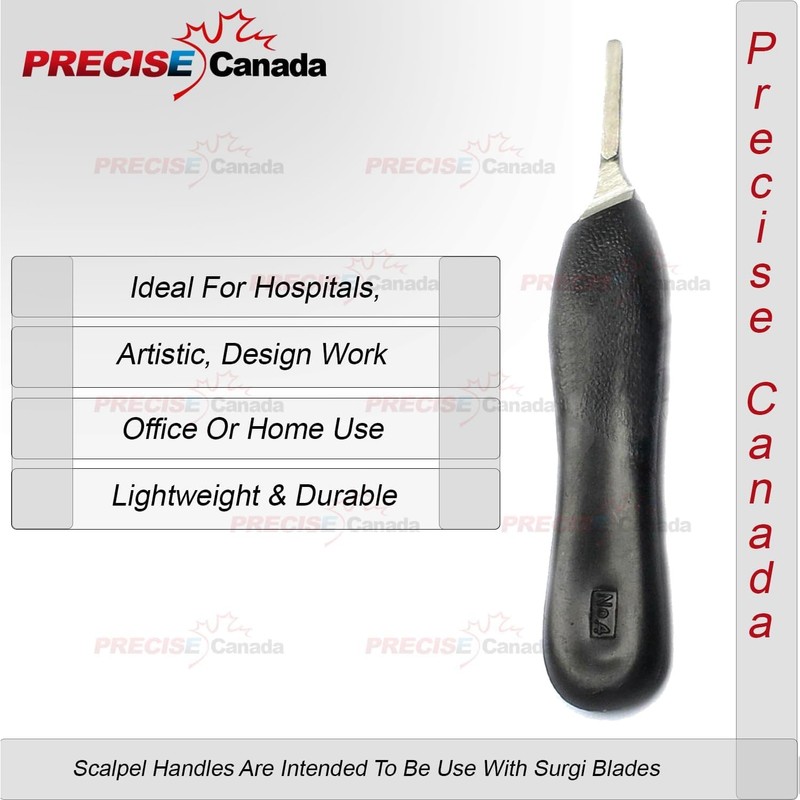 PRECISE CANADA 50 Pcs Black Color Plastic Handle, Scalpel Handle