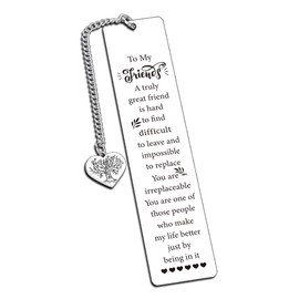 Zaamwoyy Best Friend Bookmark Gift, Christamas Stocking Stuffers, Friendship Bookmark for Besties BFF Friend, Birthday Gifts for Female Friend Men Book Lover Women