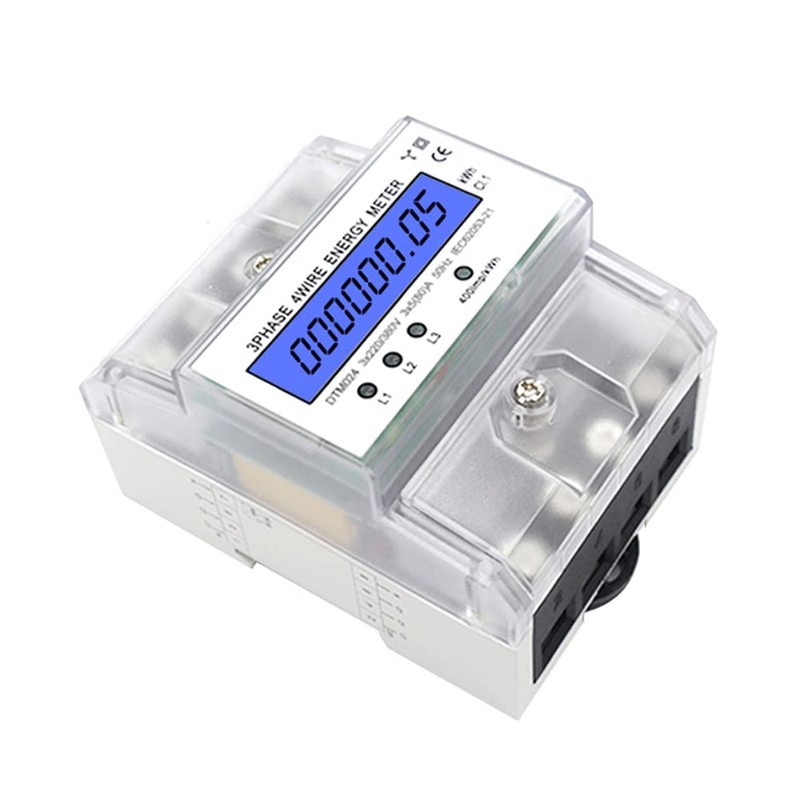 VOANZO Three-phase electricity meter 220 V KWH meter DIN rail