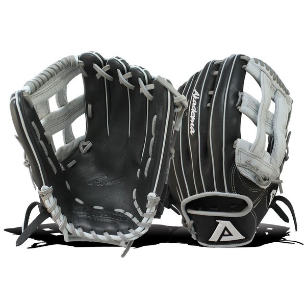Akadema Prosoft Elite Series Baseball Outfielders Gloves, Black/Silver, Left Hand, 12.75 Inches