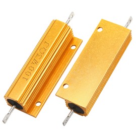 Hordion 2 Pack Aluminum Case Resistor 100W 3 Ohm, Wirewound Resistors Chassis Mounted Screw Tap Power Resistor Adapter for Inverter LED Lights Speakers
