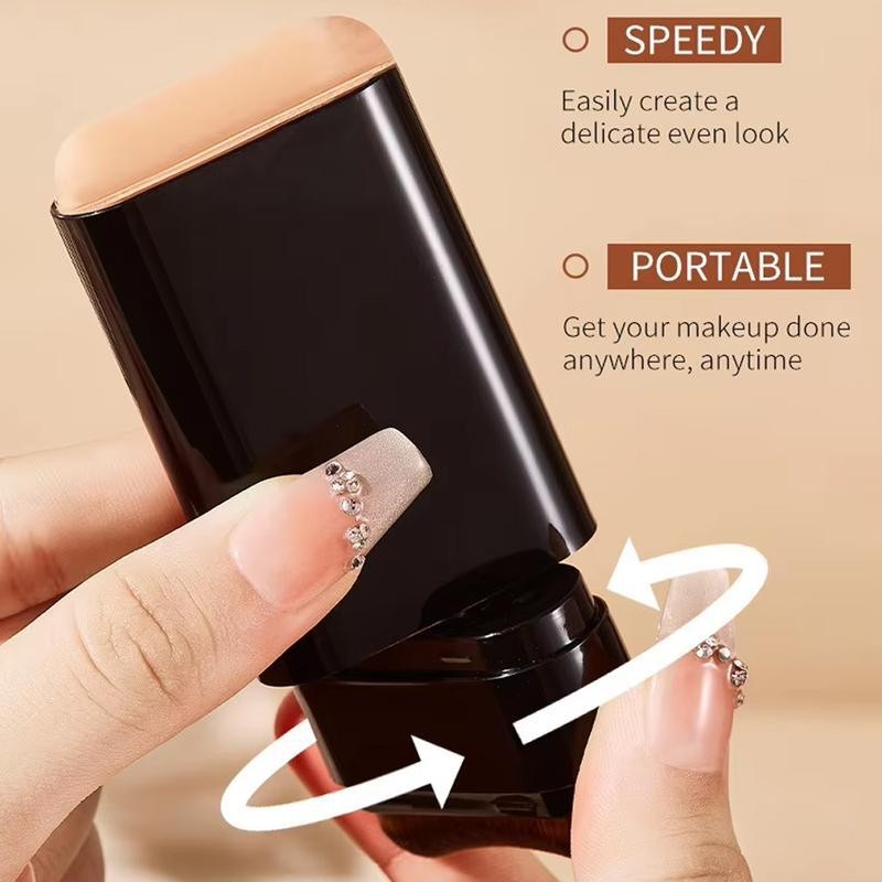 Foundation Concealer Stick,Dual-ended with Built-in Brush,Multi-Use Concealer & Highlighter for