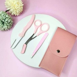 Pink Eyebrow Trimming 3-Piece Set Eyebrow Trimmer 2ea