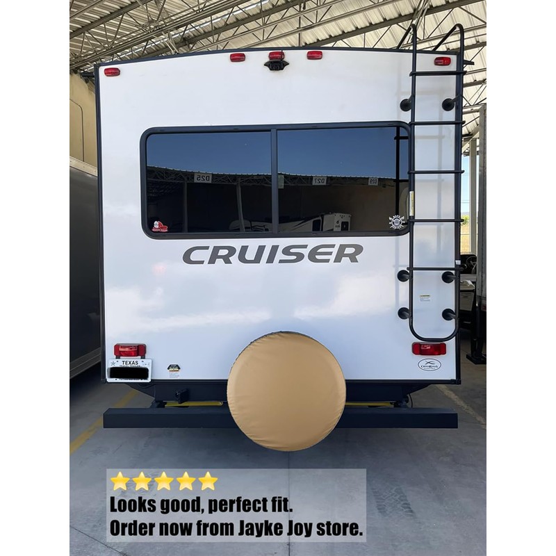 Spare Tire Cover, Beige Wheel Cover Waterproof PVC Leather Dust-Proof
