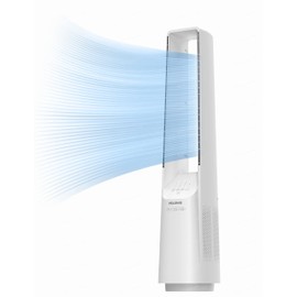 Home Pelonis Bladeless Tower Fan with 26-33ft Powerful Airflow, Alexa and Google Compatible, 6-Speed Settings, Quiet DC Motor, 120° Oscillation, 7-Hour Timer - Ideal for for Bedroom Home Office Use,White