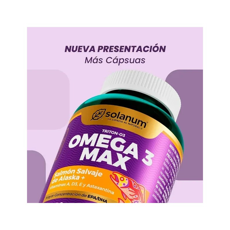 Solanum Omega 3 Max Suplemento Alimenticio 180caps Sabor Sin Sabor