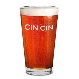 shop4ever Around the World Different Languages Cin Cin Italian Cheers Toast Engraved Beer Pint Glass 16 oz. Italy Theme