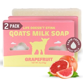 Stinkbug Natural Organic Goats Milk Soap With Grapefruit, Natural Ingredient, 4 Ounce Pack of 2