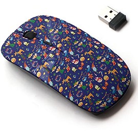 CJCBROES 2.4G Wireless Mouse with Cute Pattern Design for All Laptops and Desktops with Nano Receiver - Christmas Cute Animals