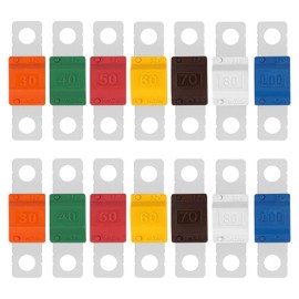 Esteopt Fuses, Screw Fuse, High Current Fuse, 14 Pieces Car Midi Fuses Set 32 V 30/40/50/60/70/80/100 Amp for Cars, Trucks, Construction Vehicles, Buses, Caravans