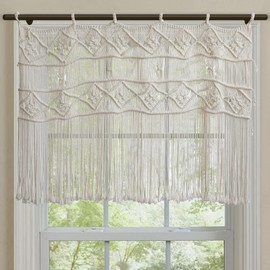 Jakalin Macrame Curtains for Windows Macrame Valances Macrame Wall Decor Handmade Craftsmanship Boho Wall Decor (43"x25")