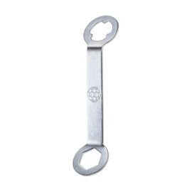 sourcing map Track Spikes Wrench Dual Interface Aluminum Non-Slip Shoes Adjustment Tool for M5 Soccer Shoes, Silver Tone