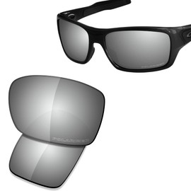 Saucer Premium Replacement Lenses for Oakley Turbine OO9263 Sunglasses, High Defense - Chrome Metal Polarised