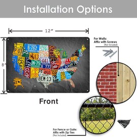 Funny Metal Tin Sign Vintage Usa Map License Plate Sign Garage Decor Map Poster License Plate Map Of The United States Usa Signs Garage Bar Home Office License Plate Decor