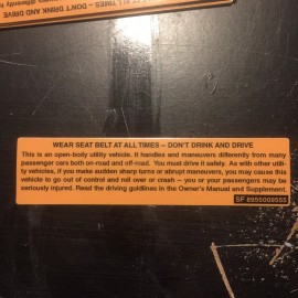 Jurassic Edition Compatible With Wrangler YJ Orange Visor Replacement Replica Decal