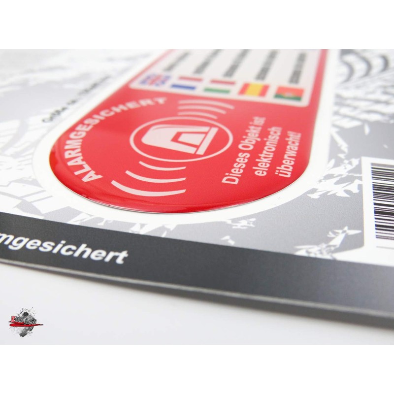 BIKE-label Sticker 3D Alarm Secured Object Monitored 45 x 135