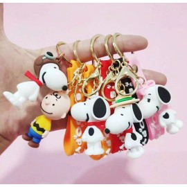Snoopy New Peanuts SNOOPY Keychain RED SCARF Purse Charm RED STRAP Key chain HOOK ring